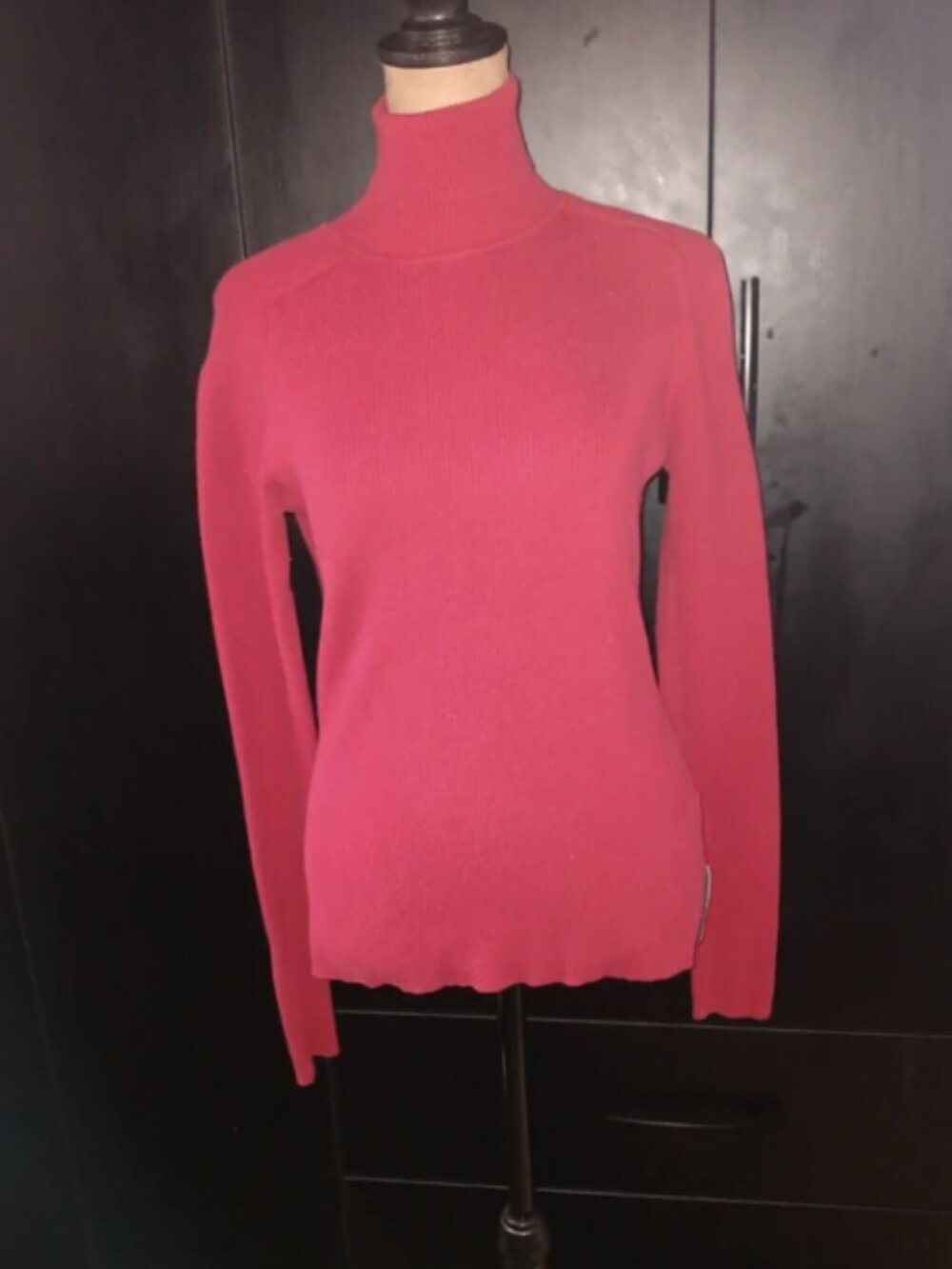 Tommy Hilfiger Red Ribbed Turtleneck Sweater Size S